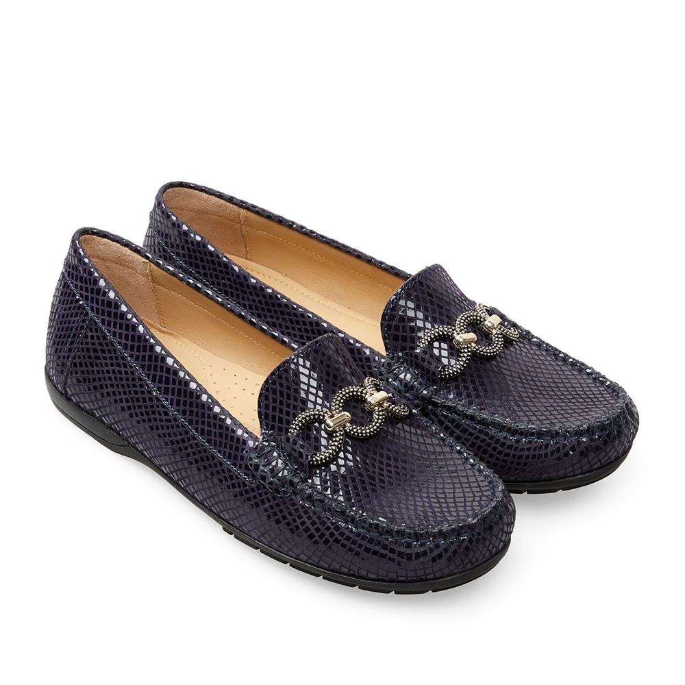 Van Dal Bliss II Midnight Python Print Loafers