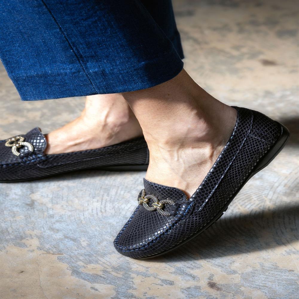 Van Dal Bliss II Midnight Python Print Loafers