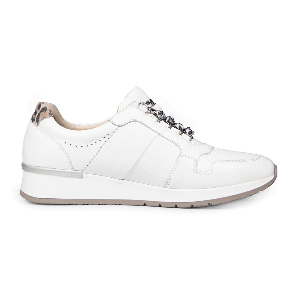 Padders Reydon White Leather Ladies E Wide Fit Trainers