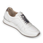 Padders Reydon White Leather Ladies E Wide Fit Trainers