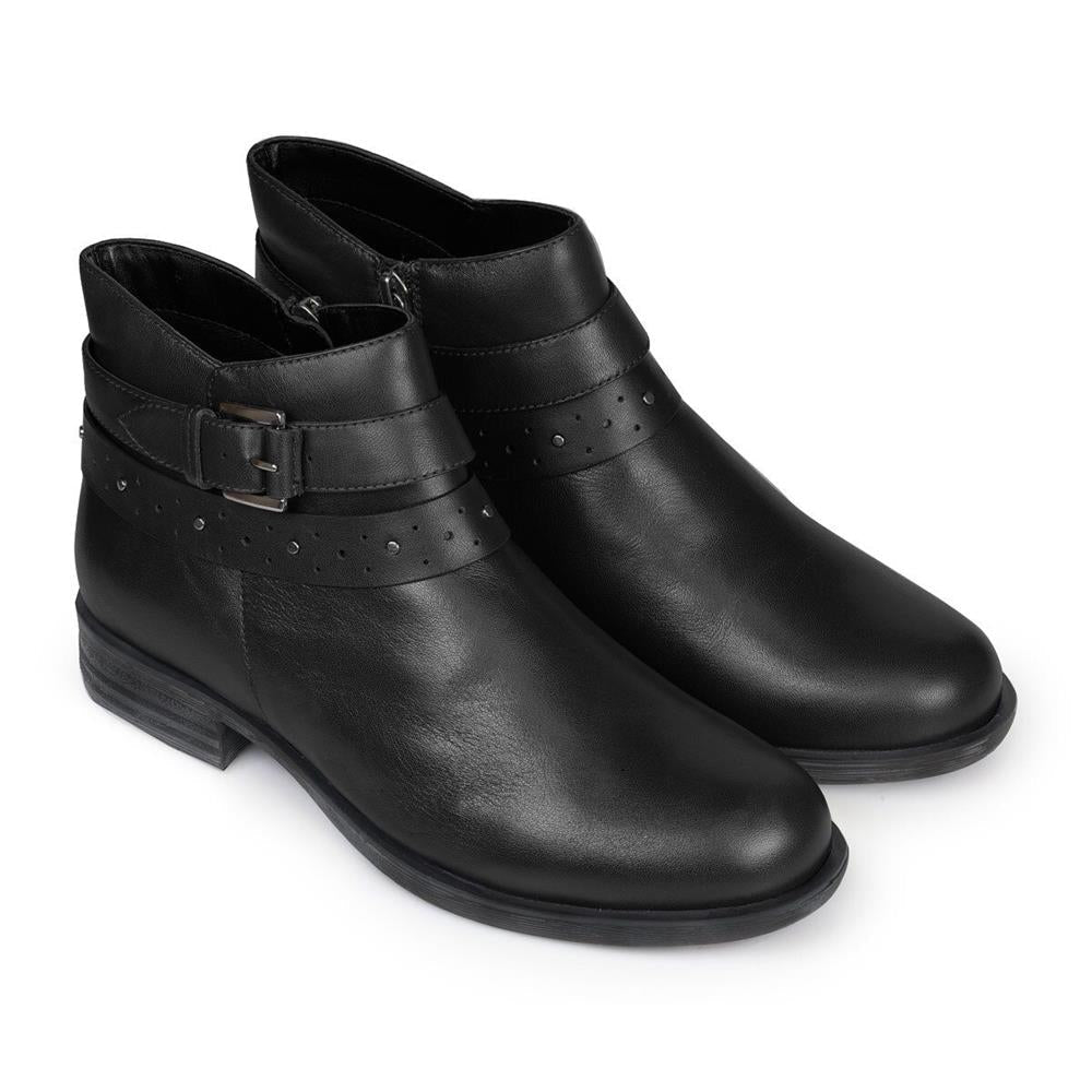 Van Dal Fiesta II X Black Leather EE Wide Fit Ankle Boots
