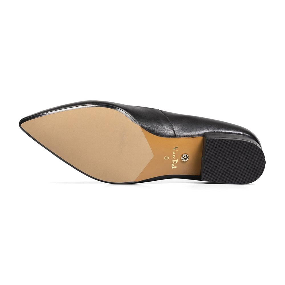 Van Dal Ruby Black Leather Wide Fit Court Shoes