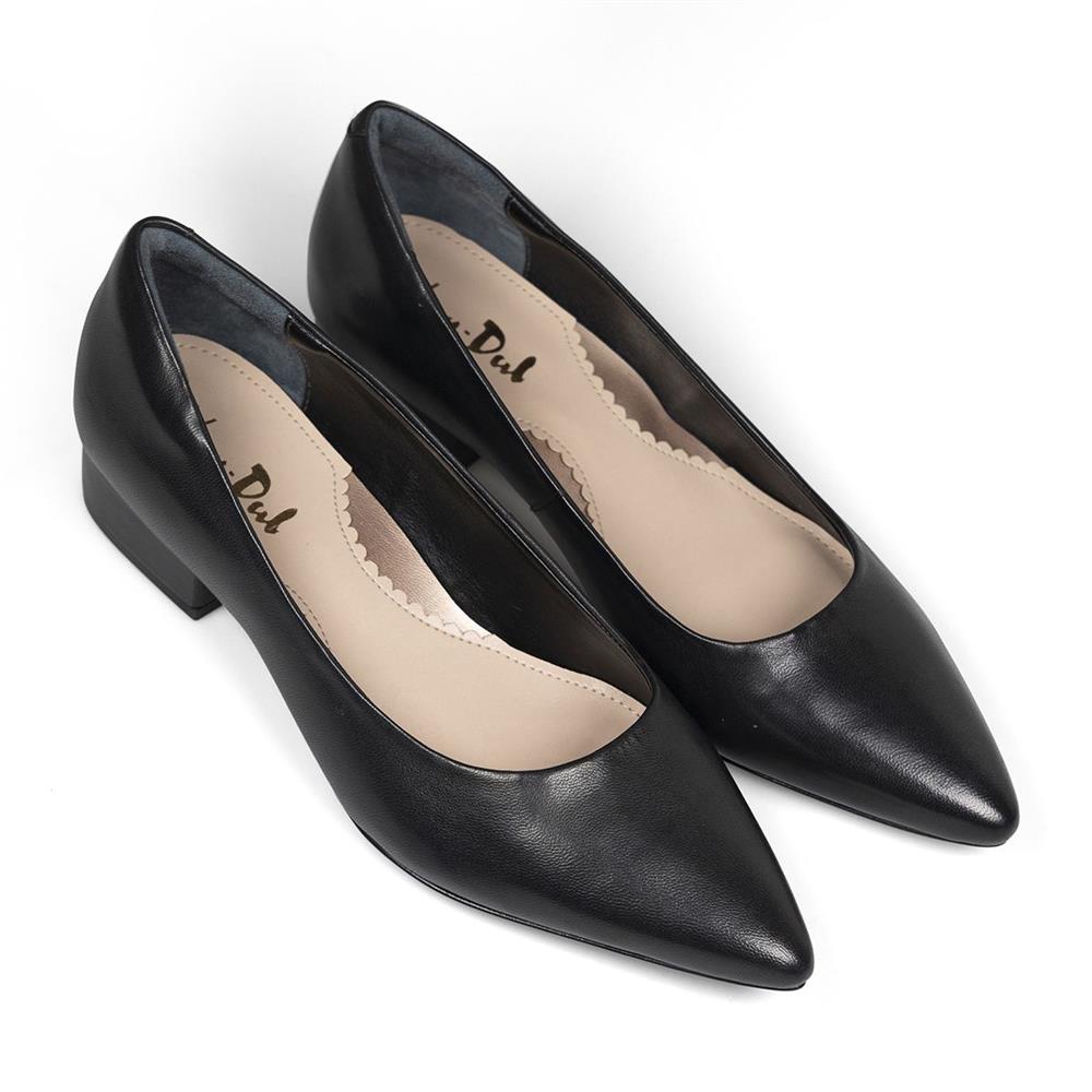Van Dal Ruby Black Leather Wide Fit Court Shoes