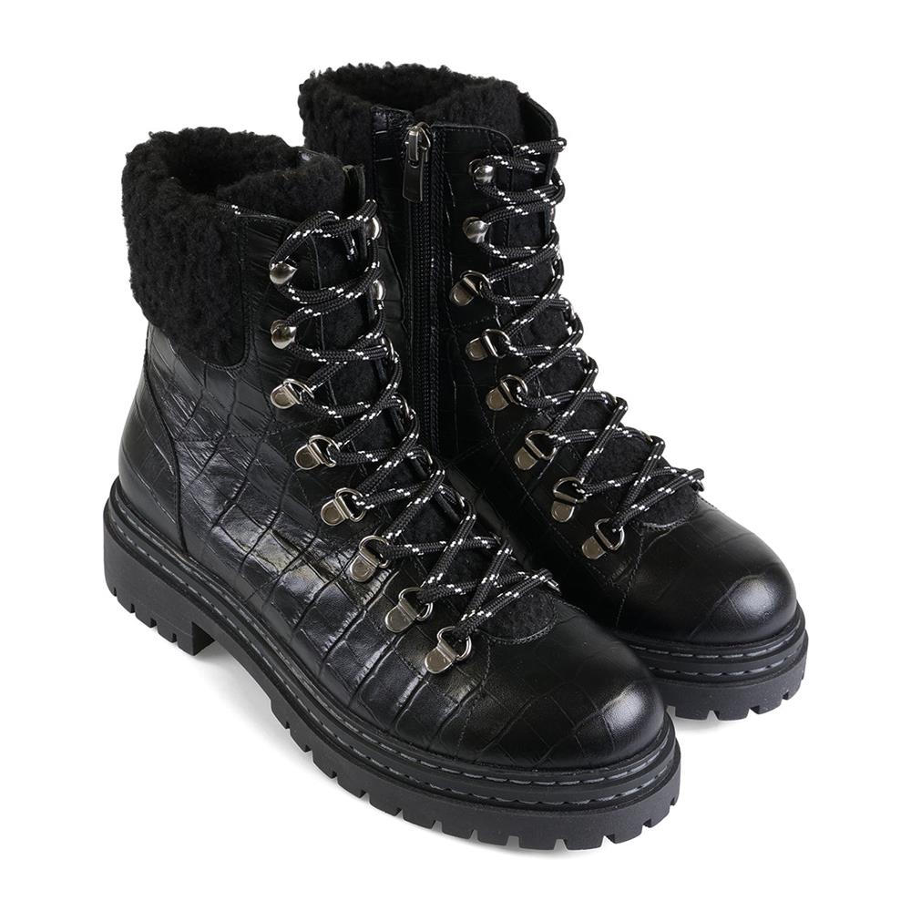 Van Dal Arlo Black Croc EE Wide Fit Ankle Boots