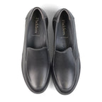 Padders Lewes Black Leather Ladies 2E Wide Fit Wedge Shoes