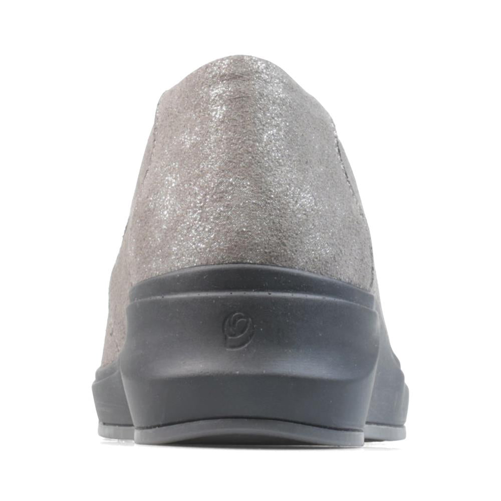 Padders Lewes Grey Metallic Ladies 2E Wide Fit Wedge Shoes