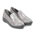 Padders Lewes Grey Metallic Ladies 2E Wide Fit Wedge Shoes