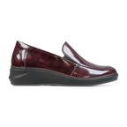 Padders Lewes Burgundy Patent Ladies 2E Wide Fit Wedge Shoes