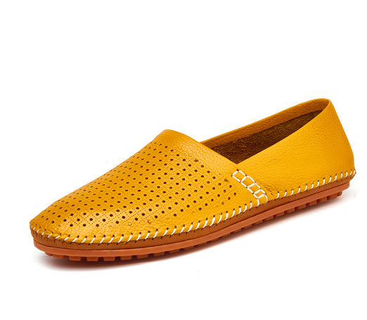 Mens Leather Round Toe Loafers