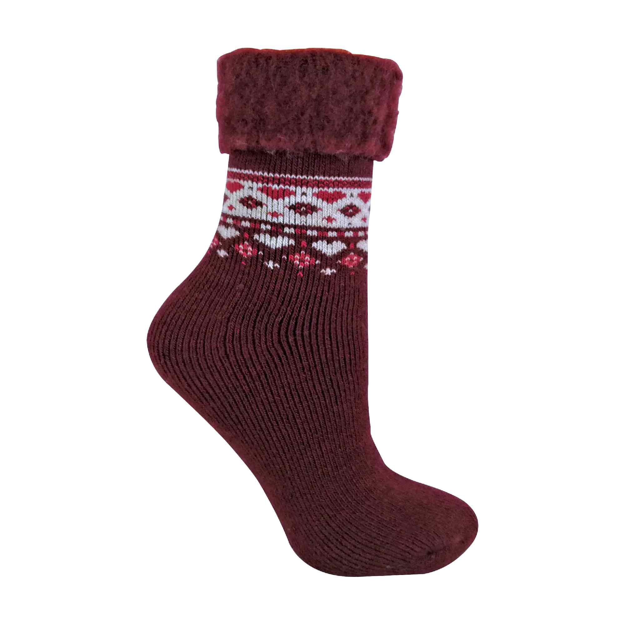 Sock Snob 1 Pack Womens Turn Over Top Warm Nordic Bed Socks for Winter