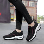 Womens Breathable Mesh Non Slip Platform Low Top Trainers