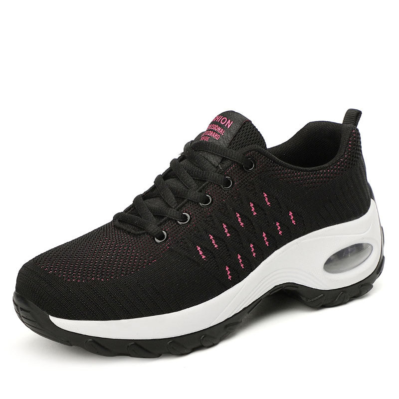 Womens Breathable Mesh Non Slip Platform Low Top Trainers