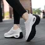 Womens Breathable Mesh Non Slip Platform Low Top Trainers
