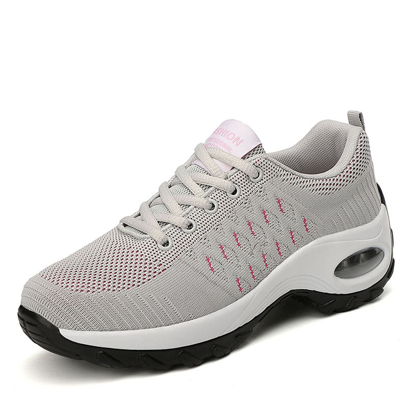 Womens Breathable Mesh Non Slip Platform Low Top Trainers