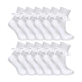 Sock Snob 12 Pack Baby Girls White Soft Frilly Lace Socks