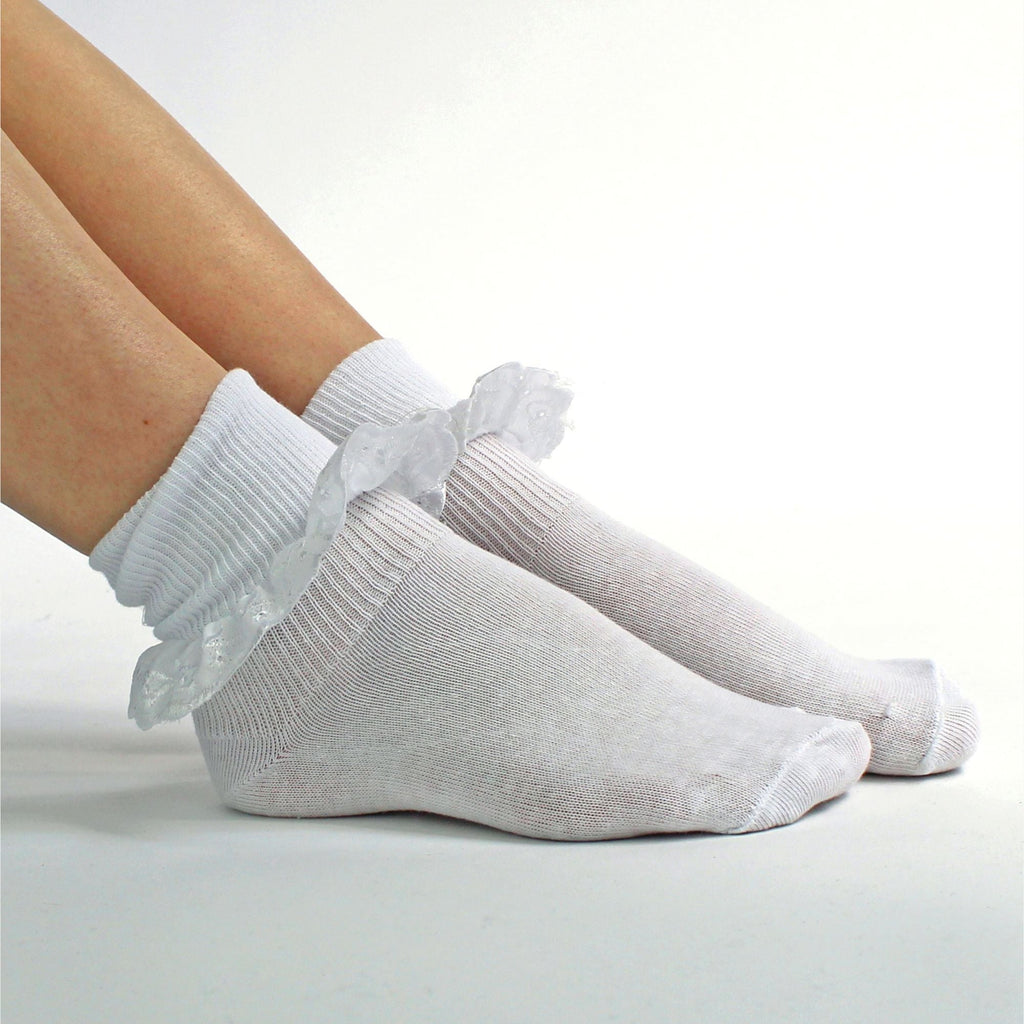 Sock Snob 12 Pack Baby Girls White Soft Frilly Lace Socks