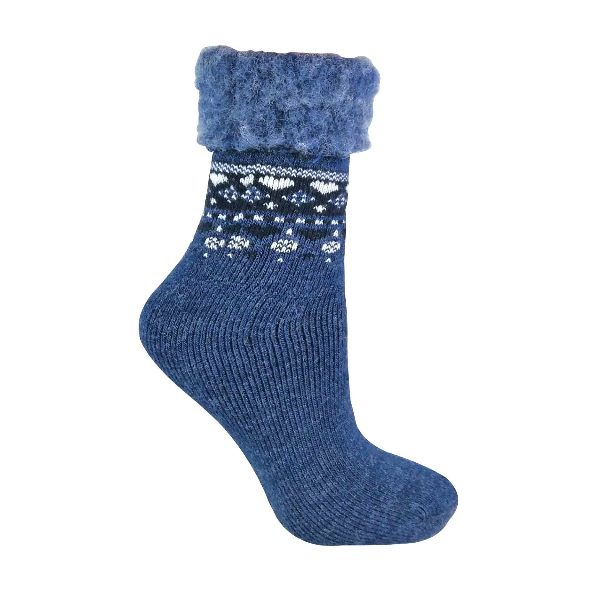 Sock Snob 1 Pack Womens Turn Over Top Warm Nordic Bed Socks for Winter