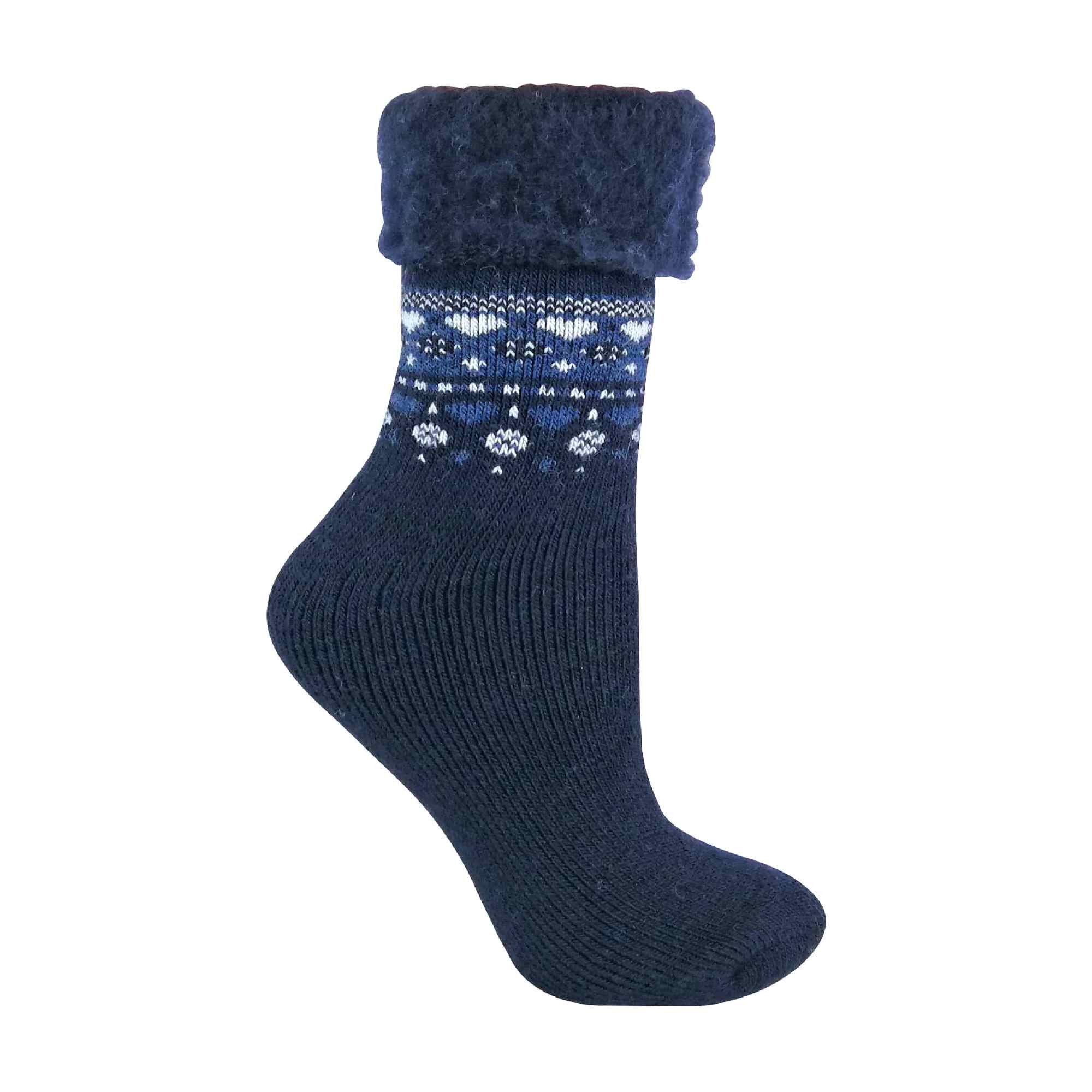 Sock Snob 1 Pack Womens Turn Over Top Warm Nordic Bed Socks for Winter