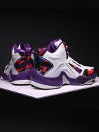 Mens PU Leather Platform Lace Up Round Toe Basketball Shoes