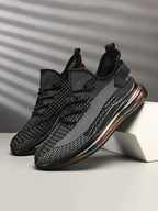 Mens Breathable Mesh Platform Lace Up Round Toe Running Trainers