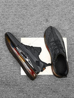 Mens Breathable Mesh Platform Lace Up Round Toe Running Trainers