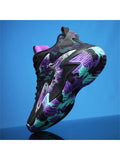 Mens EVA Platform Lace Up Round Toe Basketball Shoes