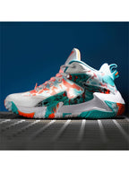 Mens EVA Platform Lace Up Round Toe Basketball Shoes