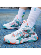 Mens EVA Platform Lace Up Round Toe Basketball Shoes