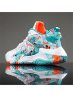 Mens EVA Platform Lace Up Round Toe Basketball Shoes