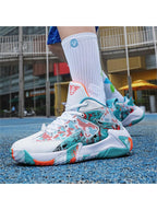 Mens EVA Platform Lace Up Round Toe Basketball Shoes