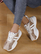 Womens Leather Lace Up Running Trainers
