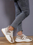 Womens Leather Lace Up Running Trainers