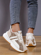 Womens Leather Lace Up Running Trainers