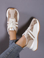 Womens Leather Lace Up Running Trainers