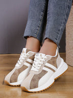 Womens Leather Lace Up Running Trainers
