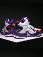 Mens PU Leather Platform Lace Up Round Toe Basketball Shoes