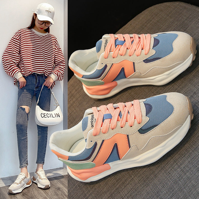 Womens Breathable Mesh Platform Low Top Trainers