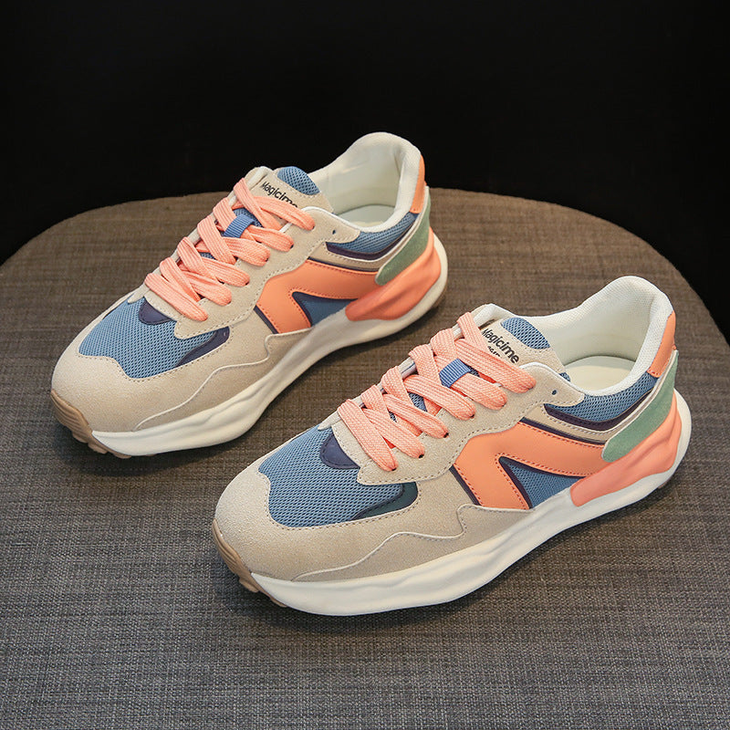 Womens Breathable Mesh Platform Low Top Trainers