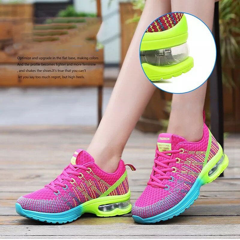 Womens Breathable Mesh Lightweight Lace Up Running Trainers