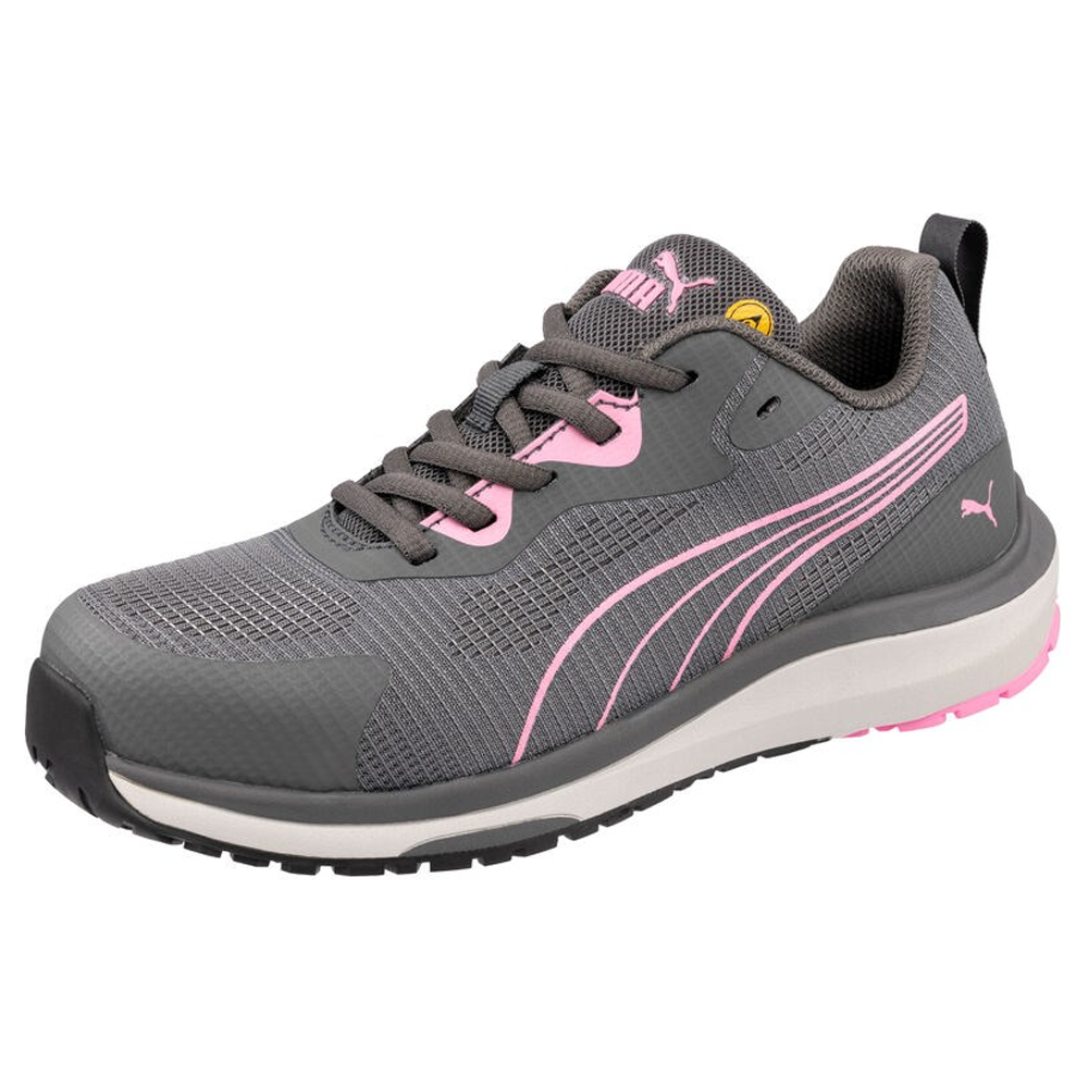 Puma Celerity Womens Low S1 HRO SRC Safety Work Safety Trainers Shoe Grey / Pink