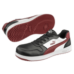 Puma Frontcourt Low S3L ESD Fibreglass Safety Trainers Black / White / Red
