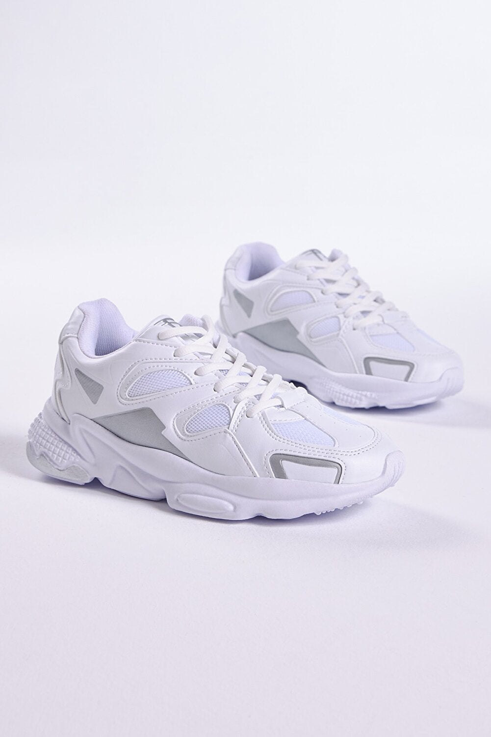 Unisex Leather Block Heel Waterproof Lace Up Trainers