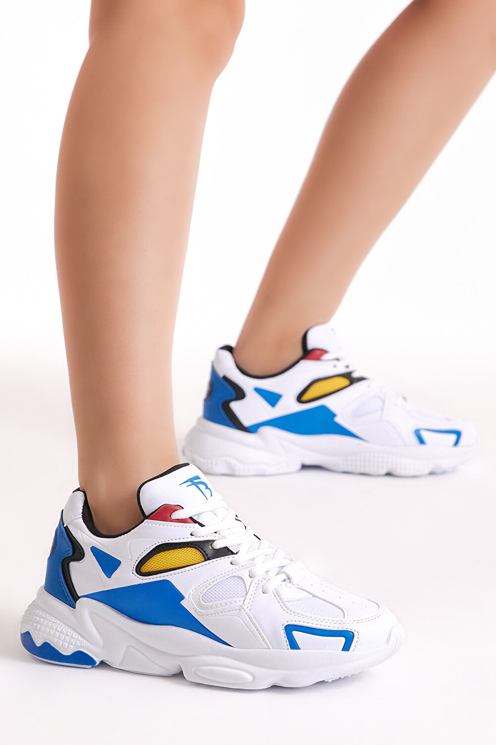 Unisex Leather Block Heel Waterproof Lace Up Trainers
