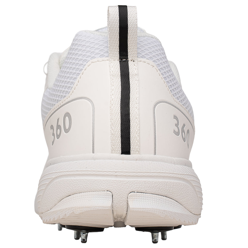 Newbery 360 Full White Spike Cricket Shoes