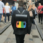 Zatchels Pride Rainbow city backpack model view