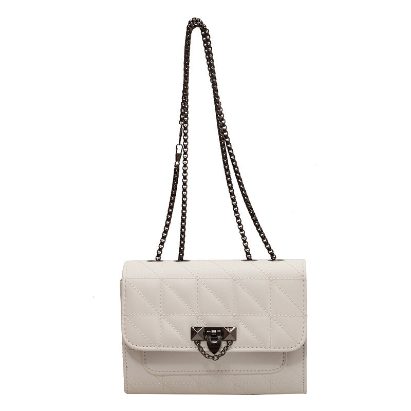 Womens Chain Lock Shoulder Messenger Bag