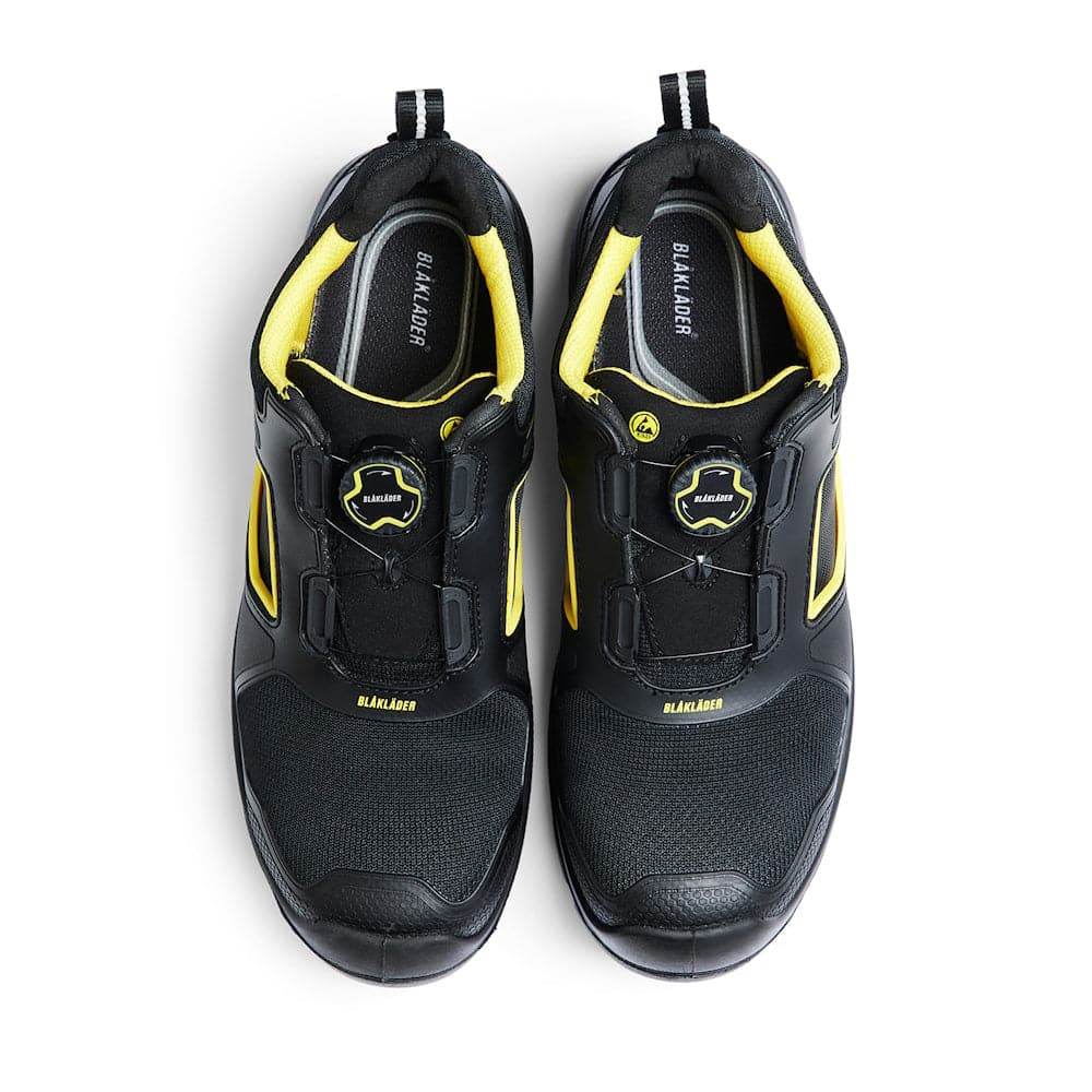 Blaklader 2472 Gecko Highly Breathable ESD Safety Trainers Shoe Black/Red / Black/Yellow