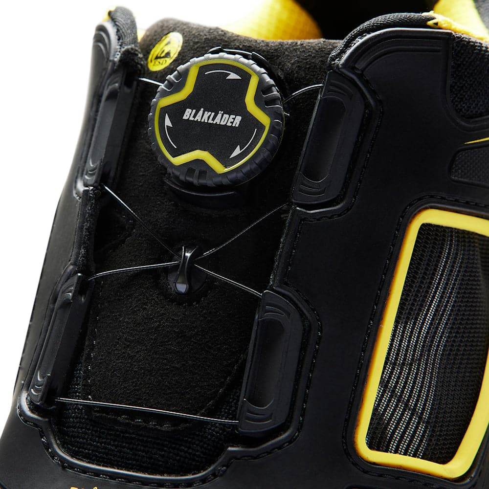 Blaklader 2472 Gecko Highly Breathable ESD Safety Trainers Shoe Black/Red / Black/Yellow