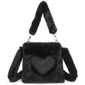 Womens Fluffy Plush Top Handle Shoulder Bag