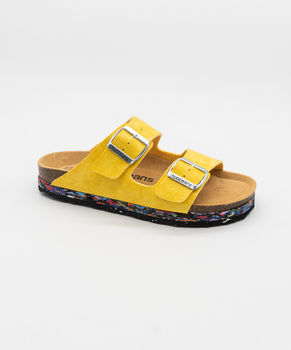 Nuoceans Yuzu Yellow Vegan Leather Sandals